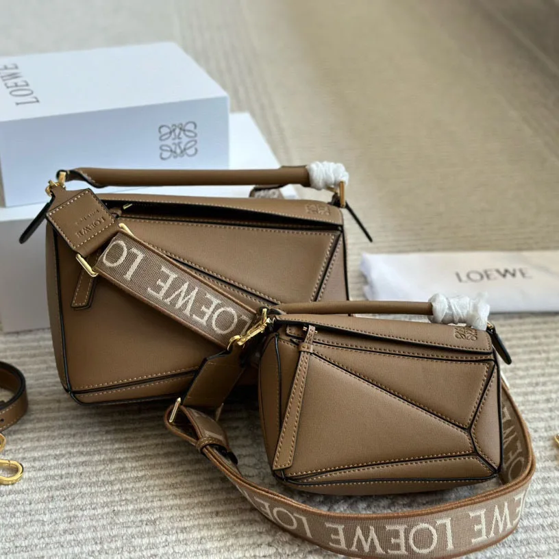 Puzzle bag in soft grained calfskin