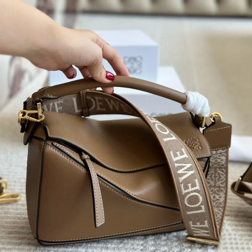 Puzzle bag in soft grained calfskin