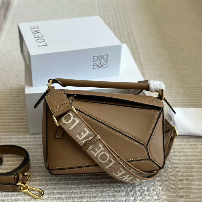 Puzzle bag in soft grained calfskin