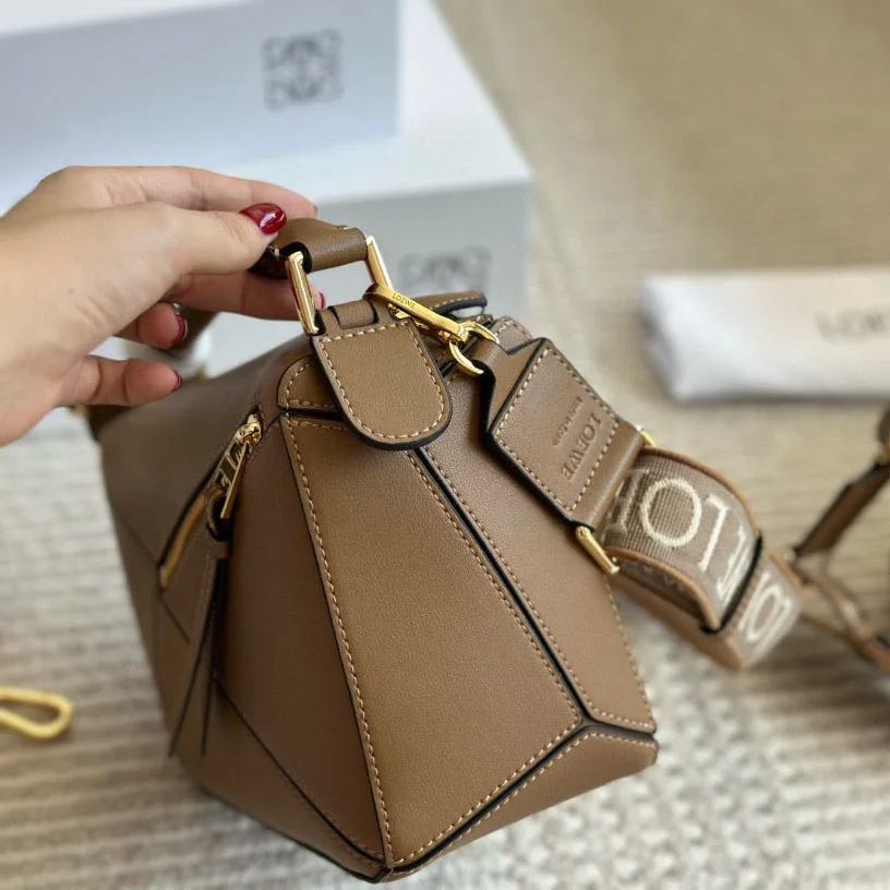 Puzzle bag in soft grained calfskin