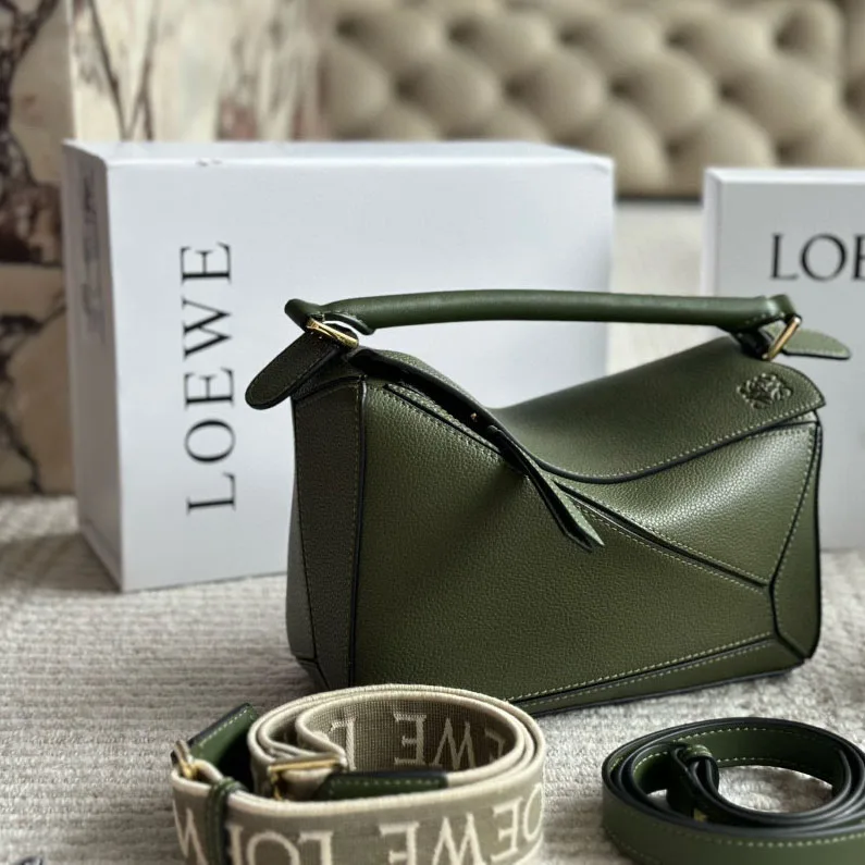 Puzzle bag in soft grained calfskin