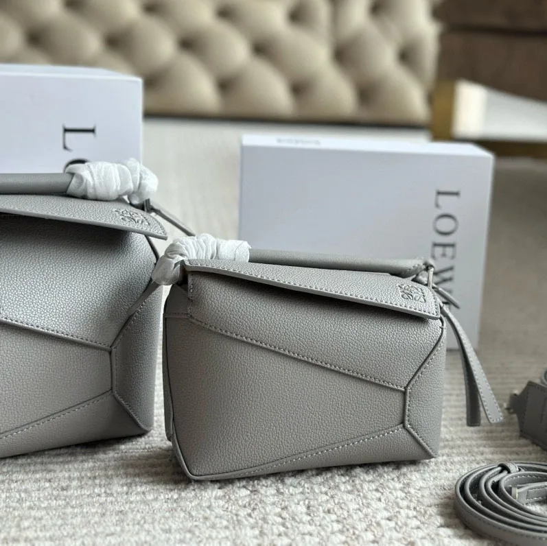 Puzzle bag in soft grained calfskin