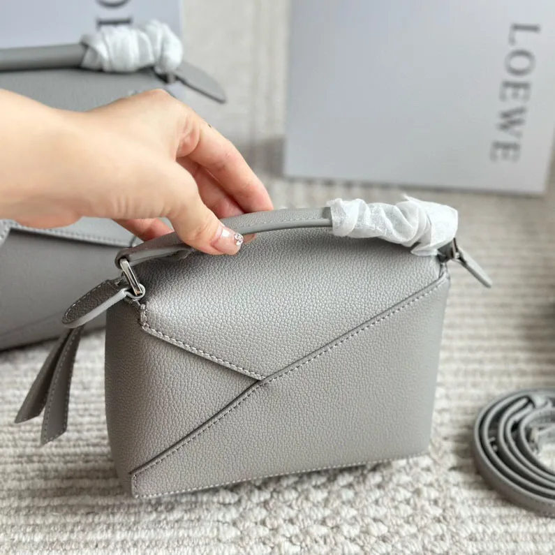 Puzzle bag in soft grained calfskin