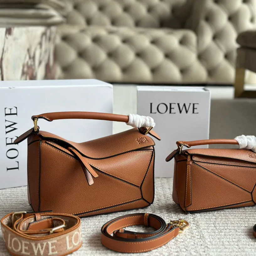 Puzzle bag in soft grained calfskin