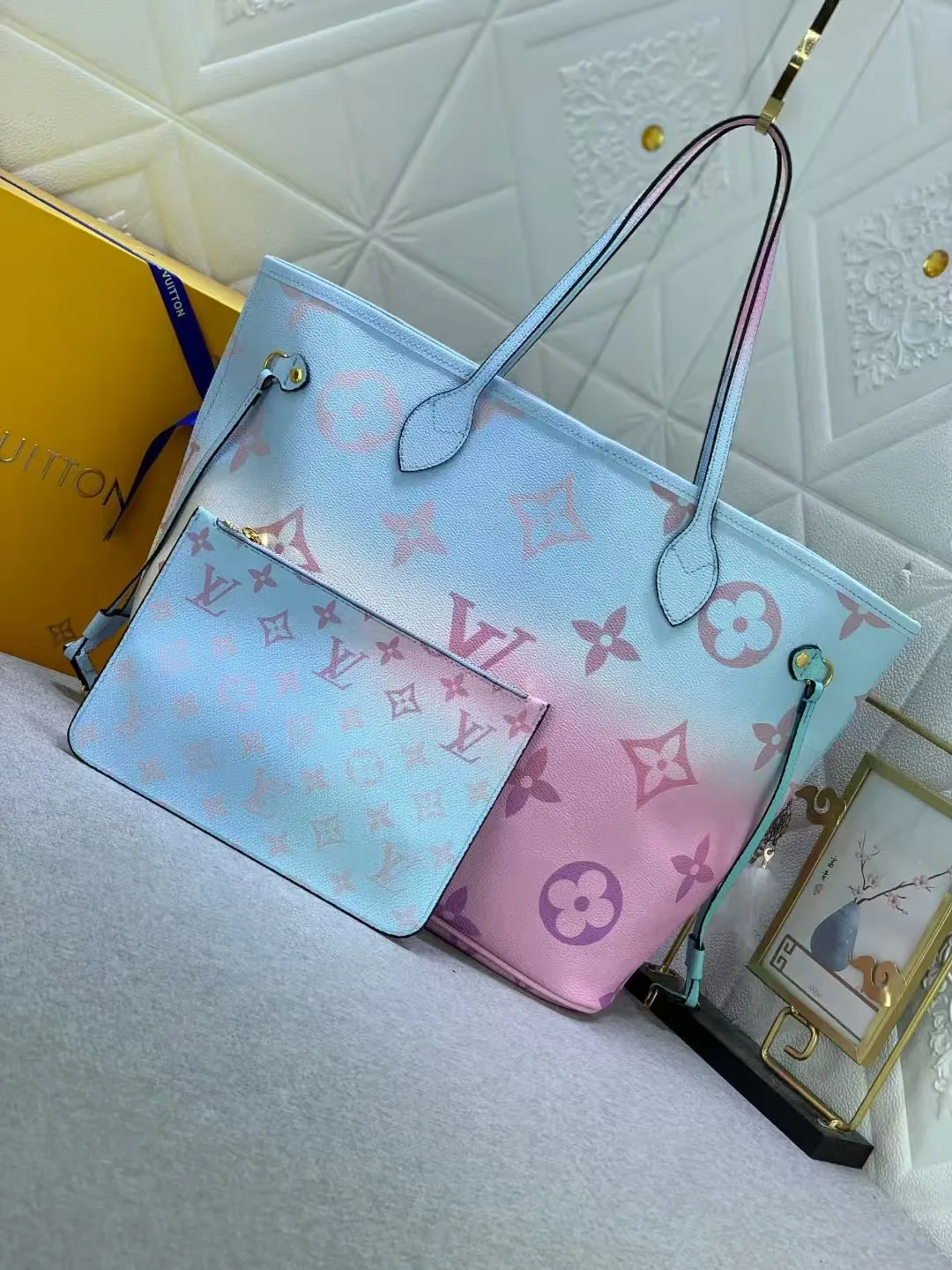Louis Vuitton Neverfull PM Sunrise Pastel in Coated Canvas with Gold-tone