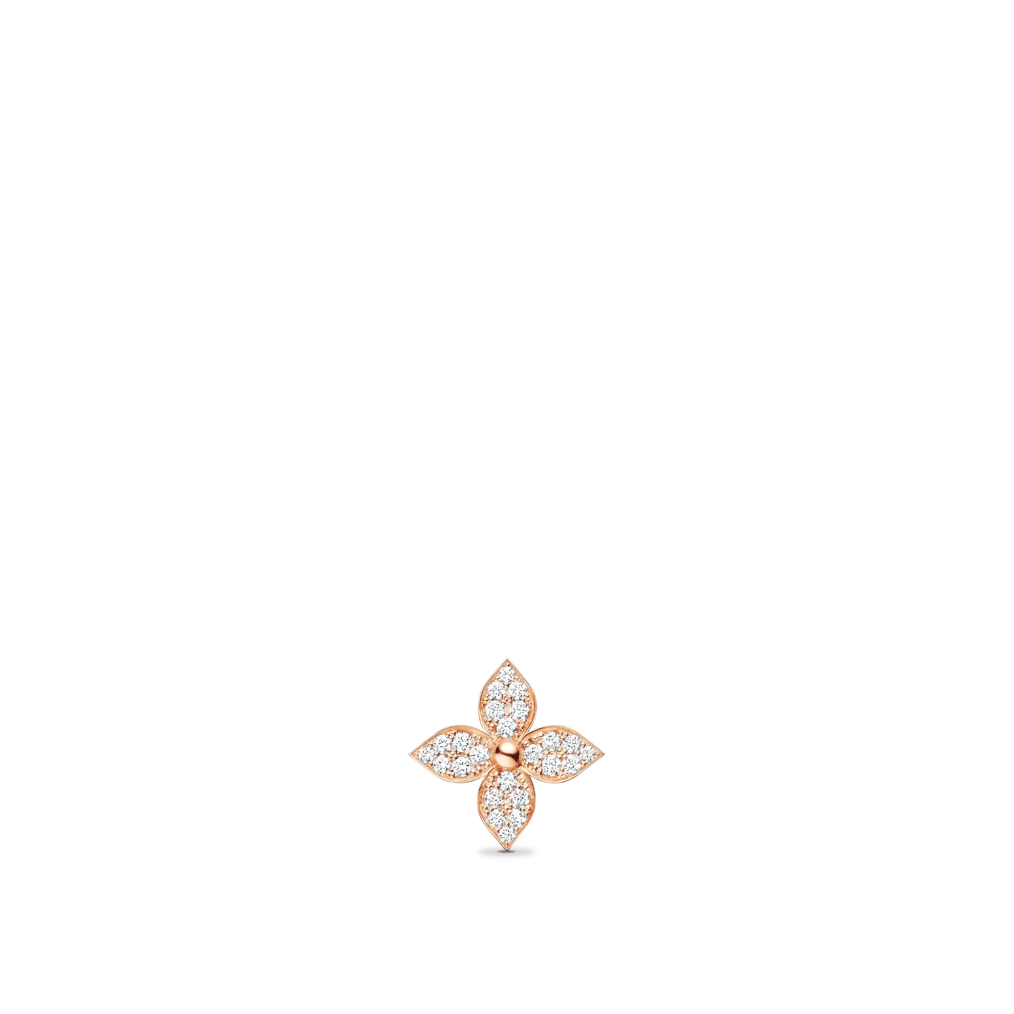 Star Blossom Stud, Pink Gold And Diamonds - Per Unit