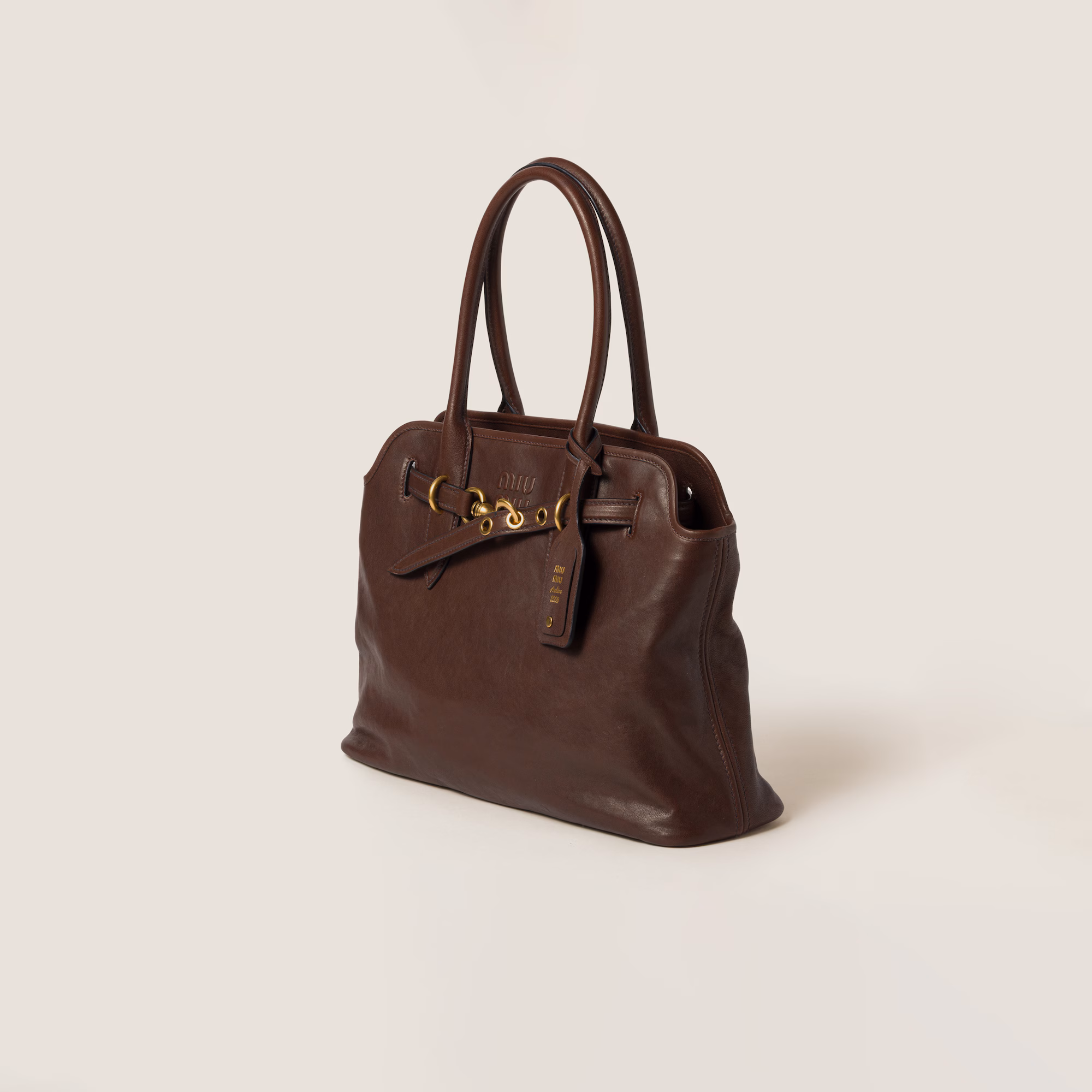 MiuMiu Aventure nappa leather bag-Briarwood