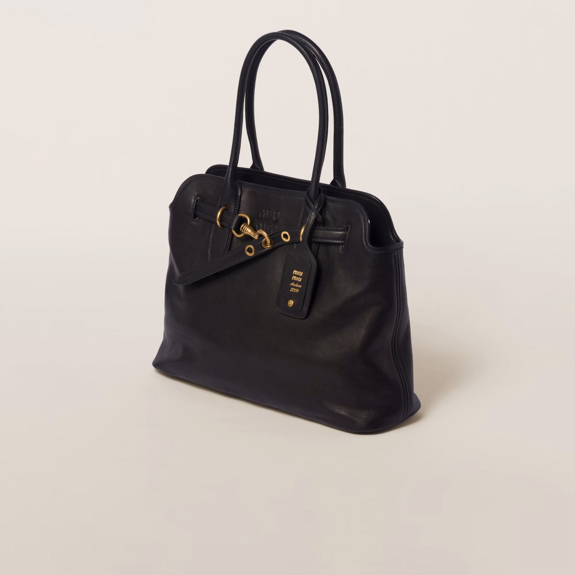 MiuMiu Aventure nappa leather bag-Black