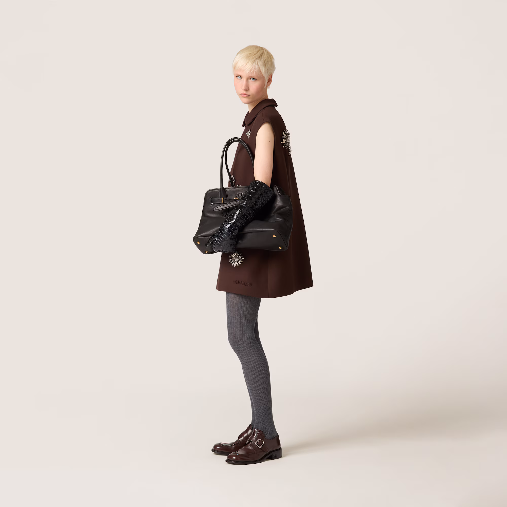 MiuMiu Aventure nappa leather bag-Black