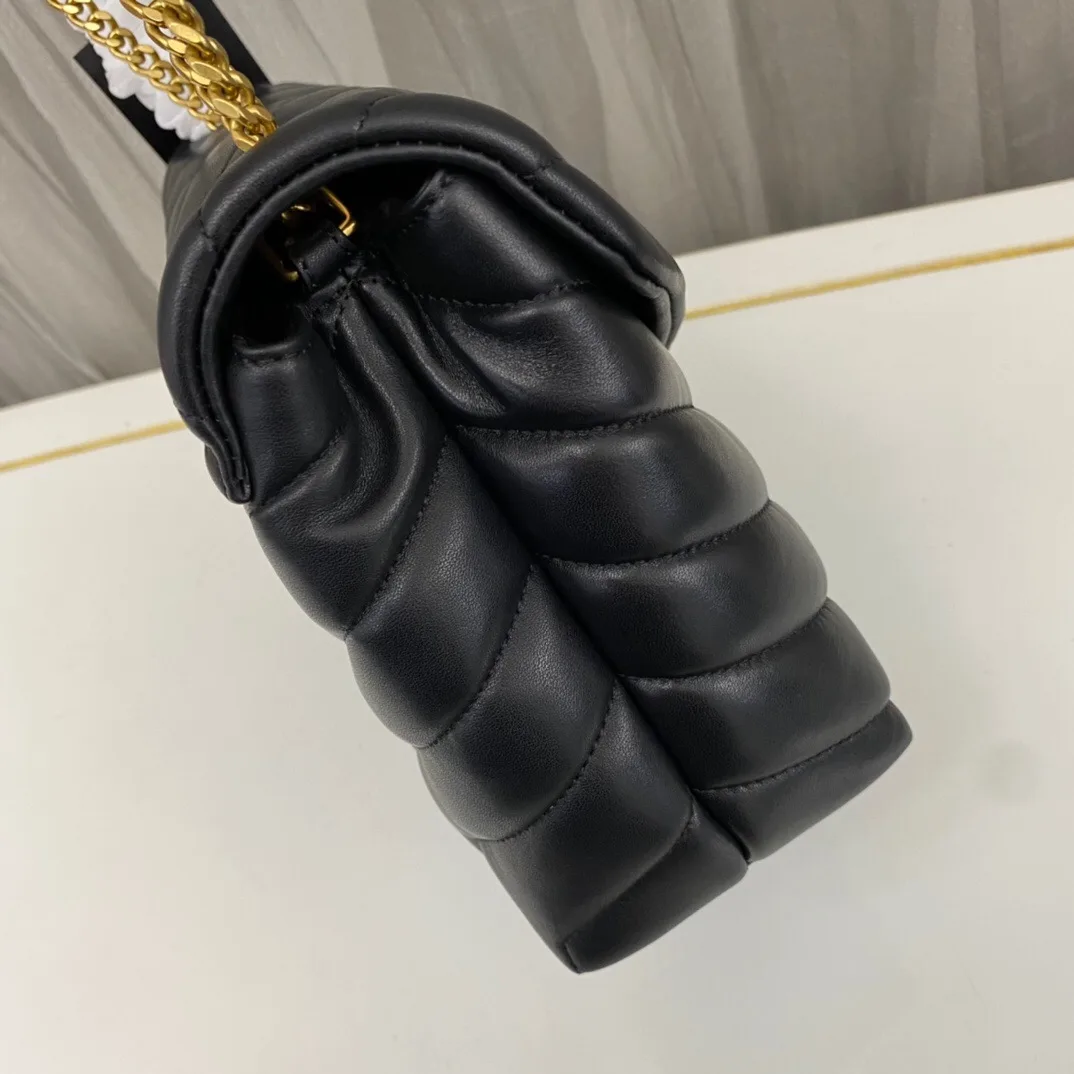 SAINT LAURENT Loulou Small Quilted Leather Shoulder Bag Black - Bag