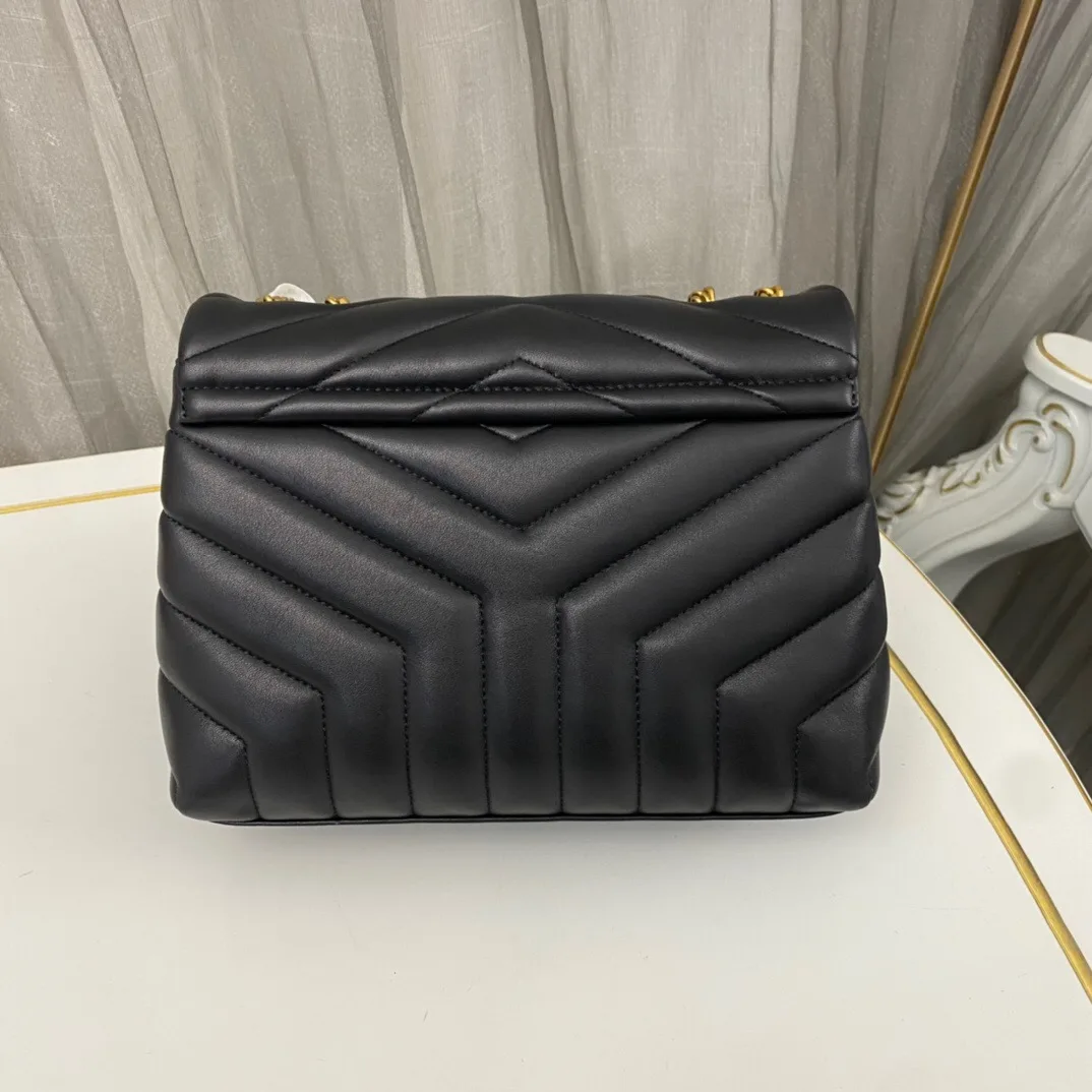 SAINT LAURENT Loulou Small Quilted Leather Shoulder Bag Black - Bag