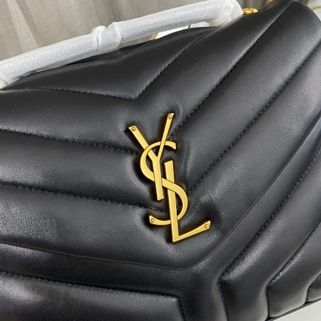 SAINT LAURENT Loulou Small Quilted Leather Shoulder Bag Black - Bag
