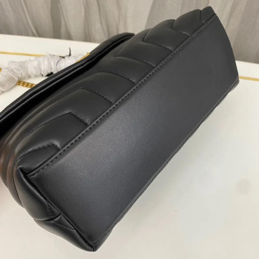 SAINT LAURENT Loulou Small Quilted Leather Shoulder Bag Black - Bag