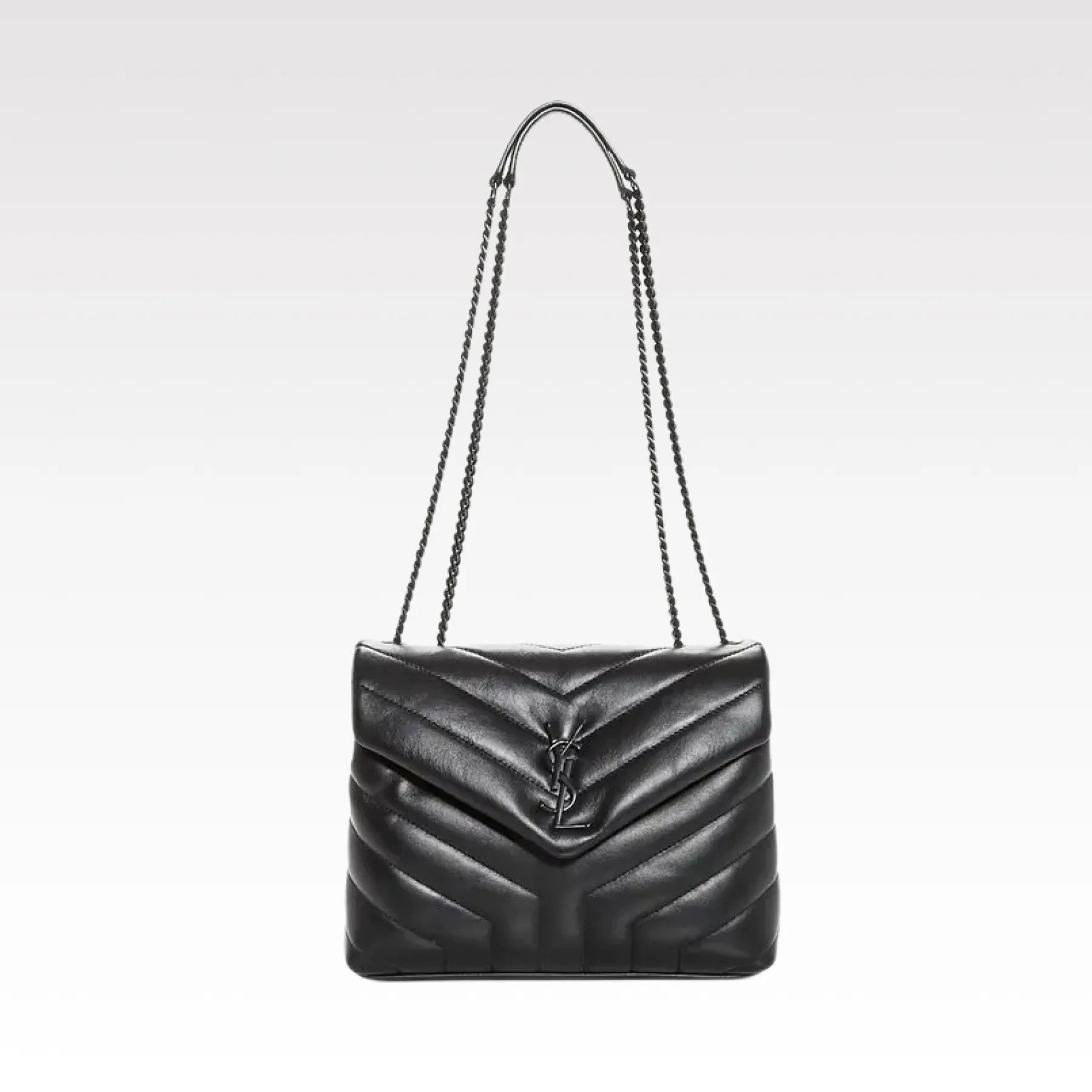 SAINT LAURENT Loulou Small Quilted Leather Shoulder Bag Black - Bag