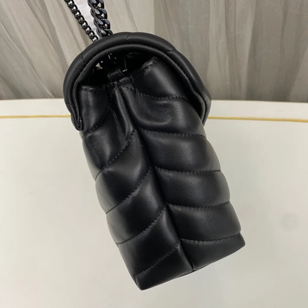 SAINT LAURENT Loulou Small Quilted Leather Shoulder Bag Black - Bag