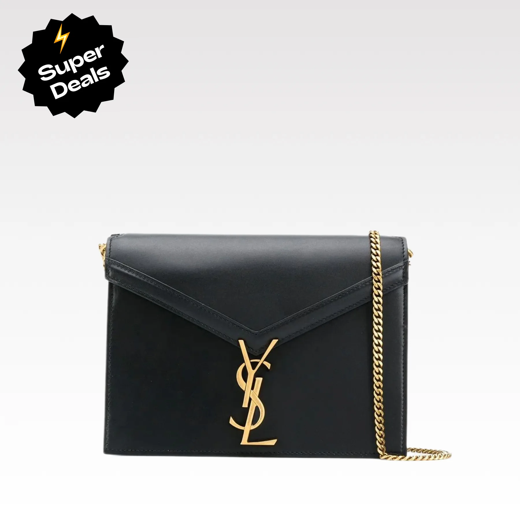 Saint Laurent YSL Cassandra Monogram Clasp Leather Crossbody Black - Bag