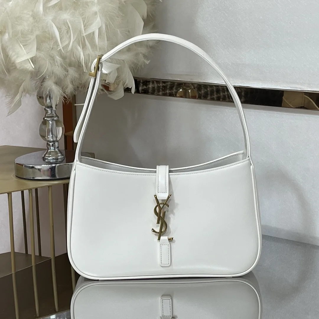 SAINT LAURENT YSL Croc-Embossed Le 5 à 7 Hobo Bag