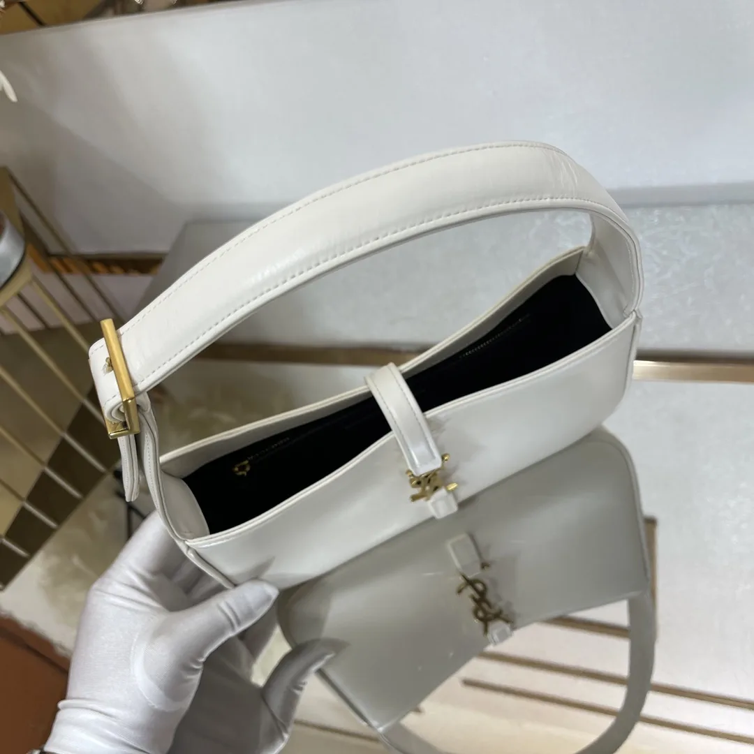 SAINT LAURENT YSL Croc-Embossed Le 5 à 7 Hobo Bag