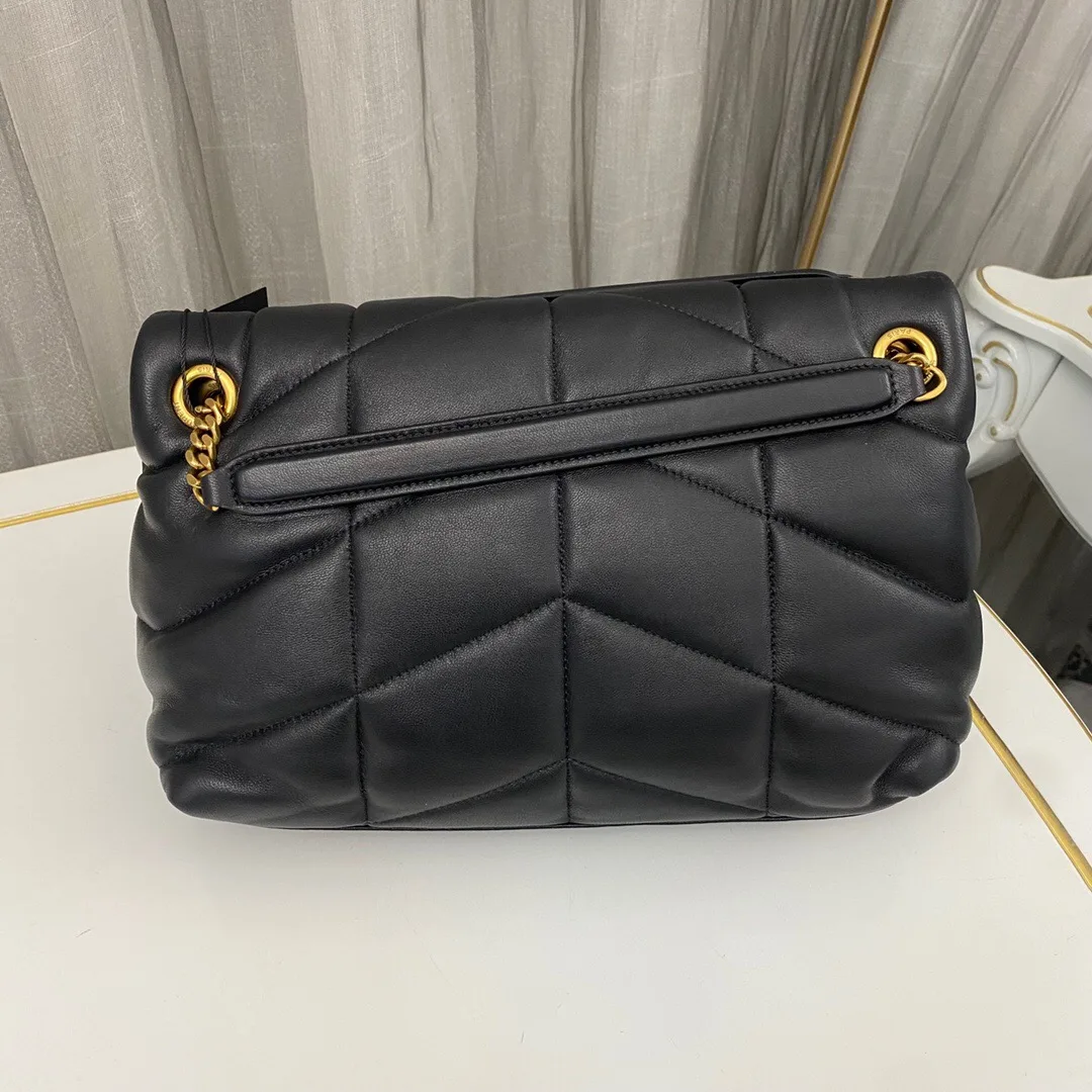 SAINT LAURENT Loulou Puffer Small Quilted Leather Shoulder Bag Black - Bag