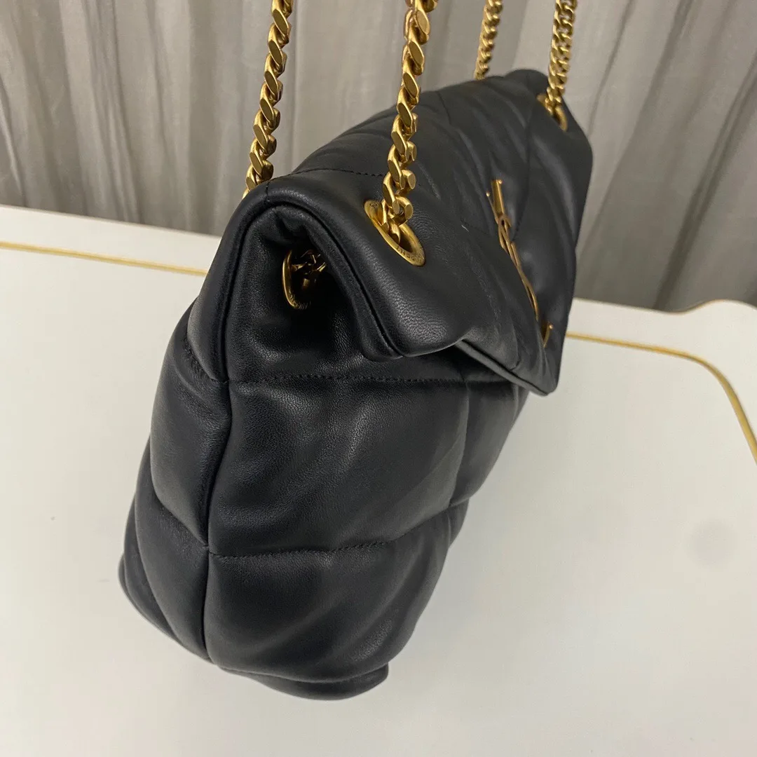 SAINT LAURENT Loulou Puffer Small Quilted Leather Shoulder Bag Black - Bag