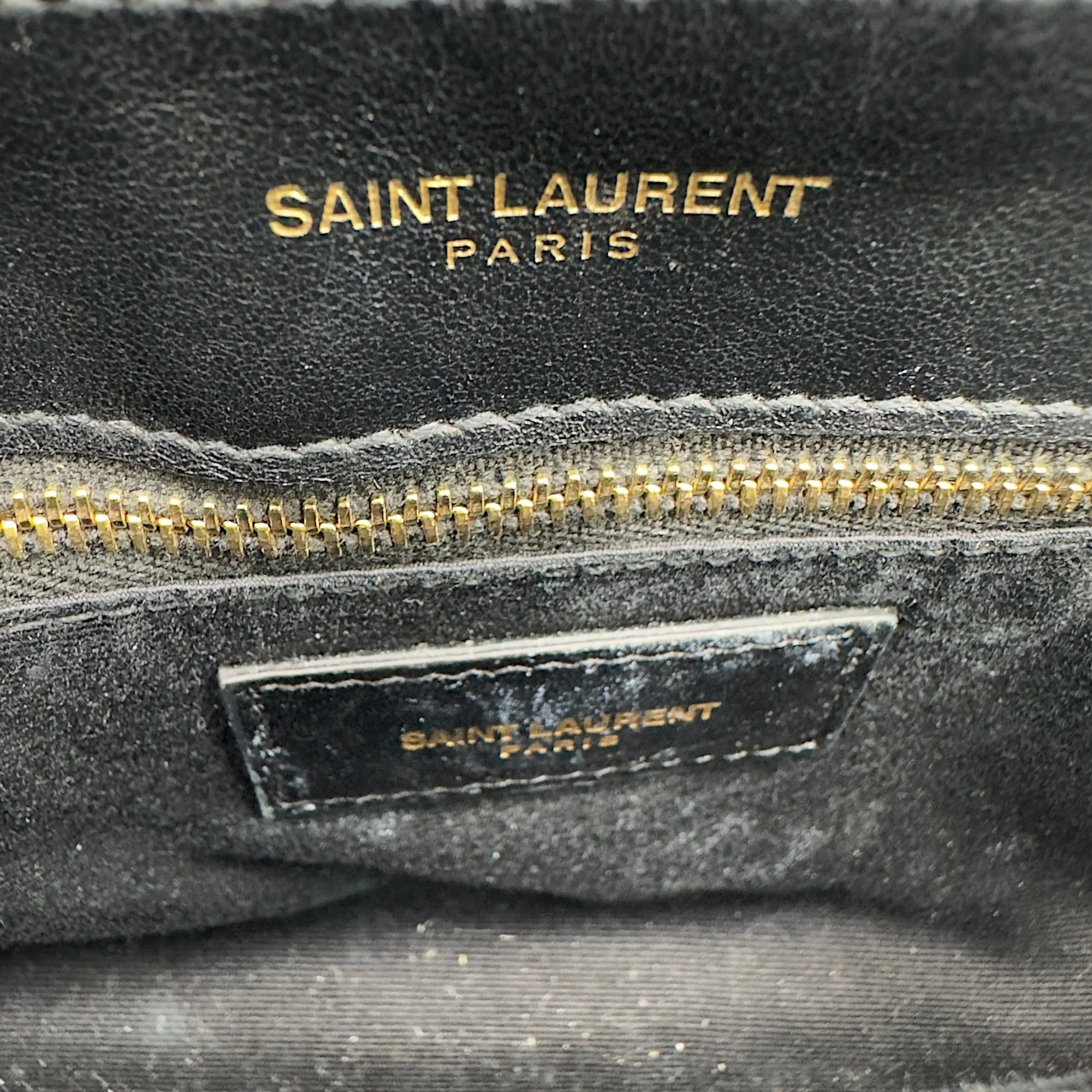 Loulou Toy Black Crossbody Bag in Calfskin, Gold hardware