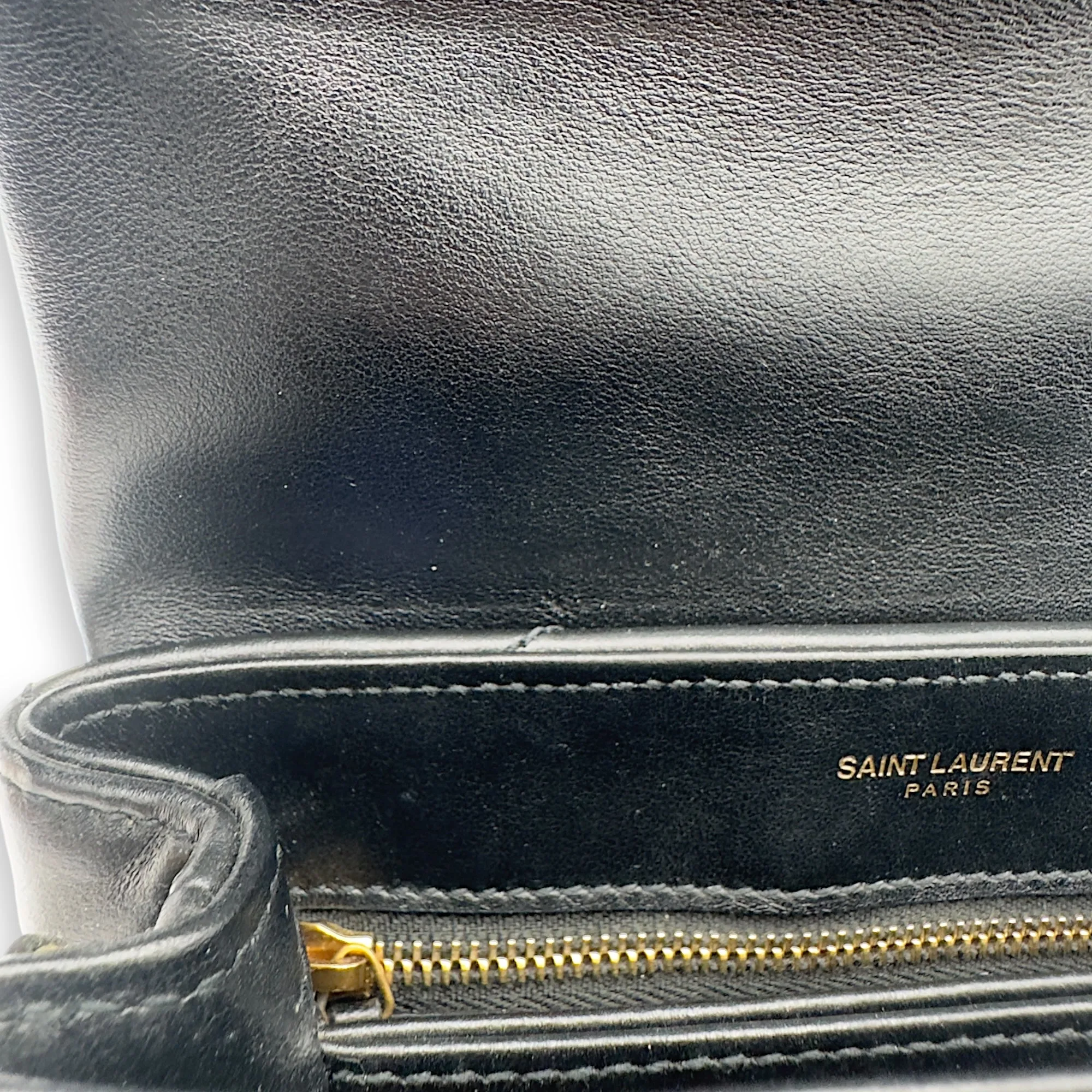 Loulou Toy Black Crossbody Bag in Calfskin, Gold hardware