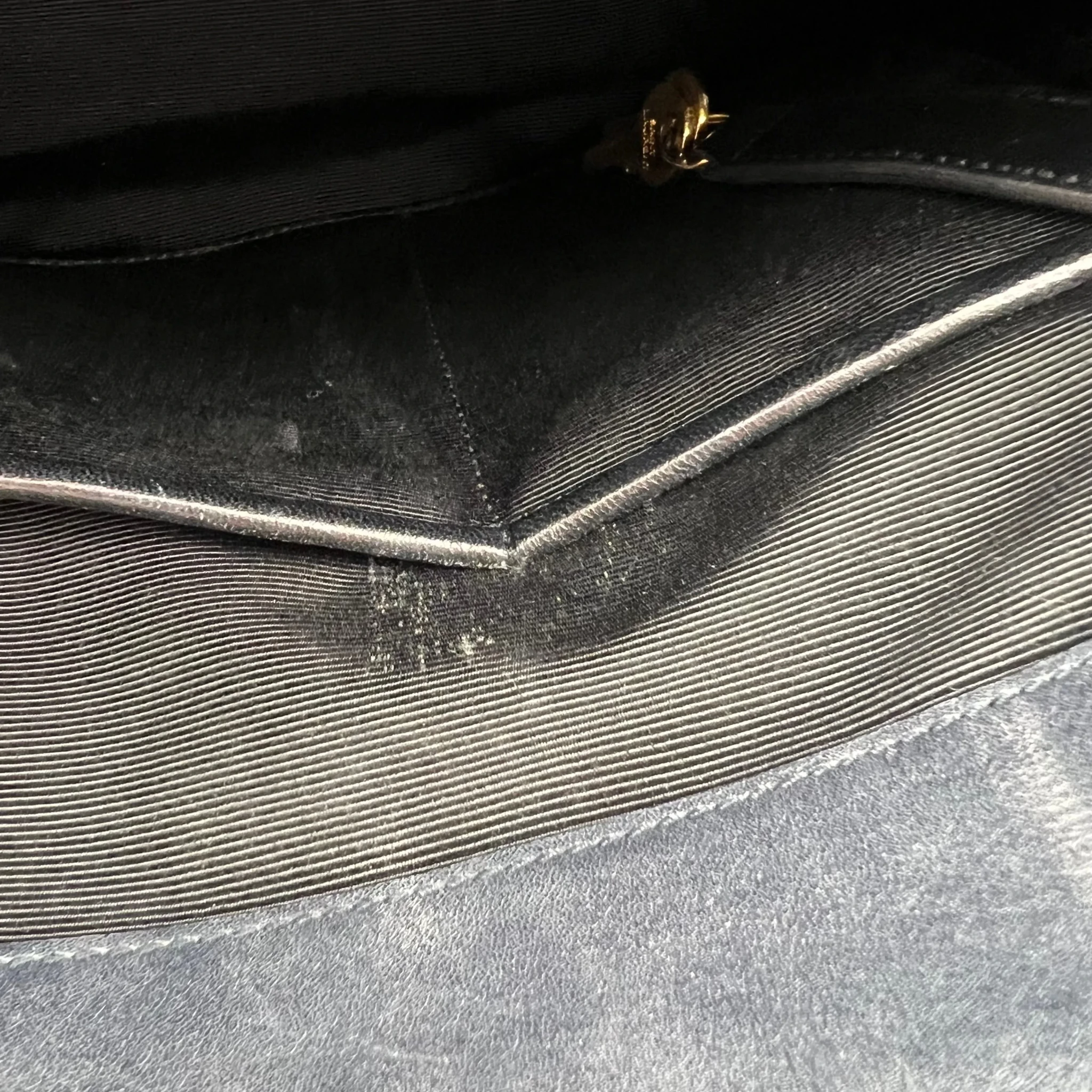 Moujik Top Handle Bag Blue in Calfskin, Gold hardware