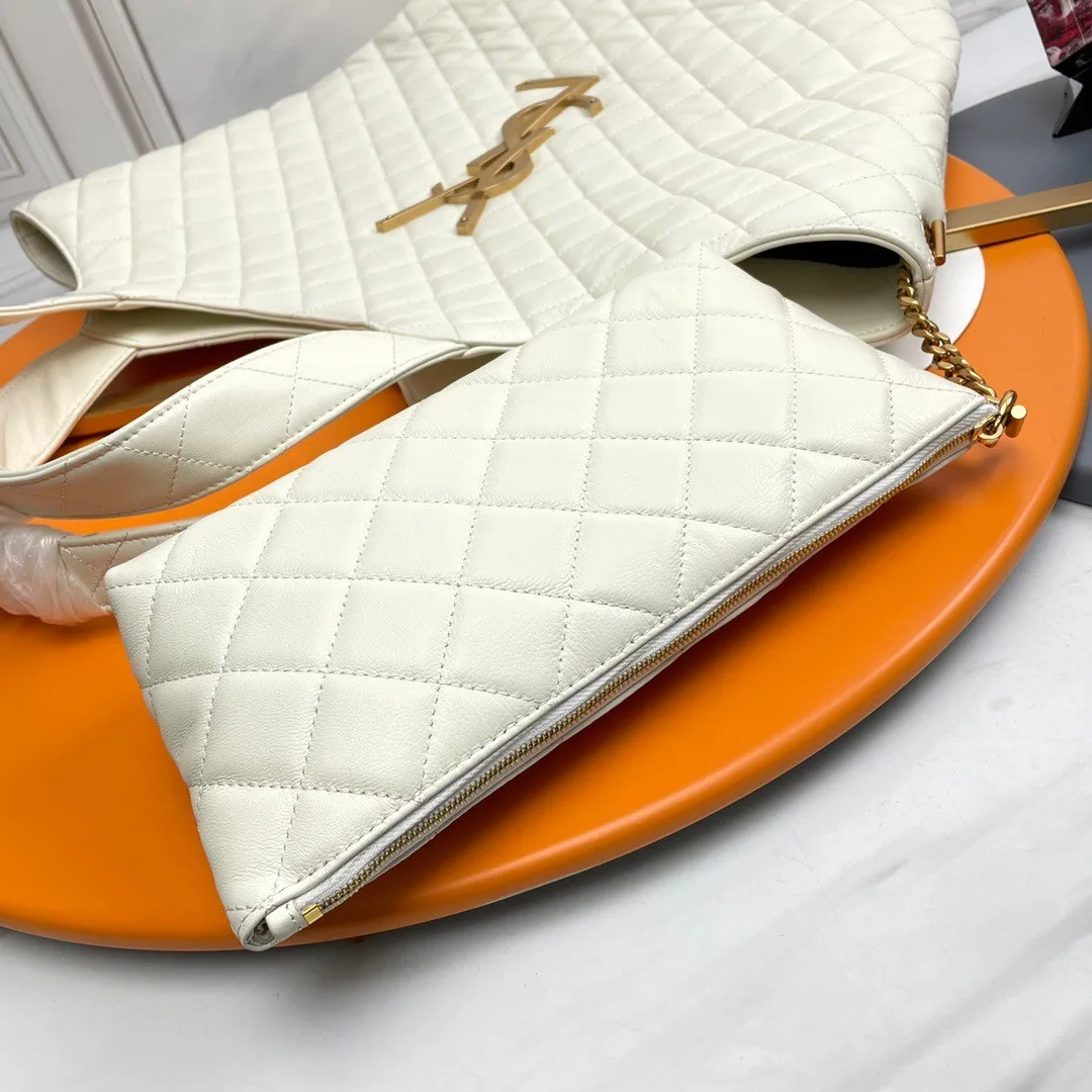 SAINT LAURENT ICARE MAXI SHOPPING BAG IN QUILTED Calfskin WHITE - Bag